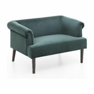 Grüner Samtsessel „Charlie“ mit Massivholzfüßen und weicher Polsterung
