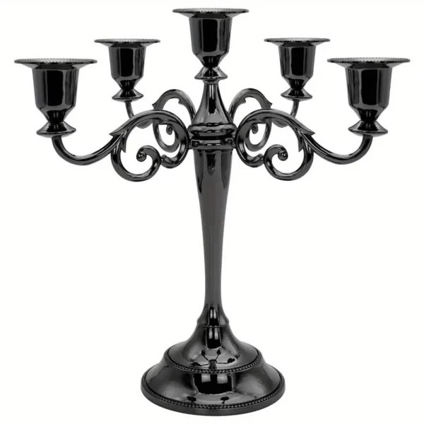 Kerzenständer Augustina - schwarz Metall - 5 Kerzen