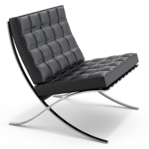 gehobenes Luxusmöbel für Büro oder zB Arzt-Praxen. Verchromtes Metall-Konstruktion mit hochwertigem Lederbezug.