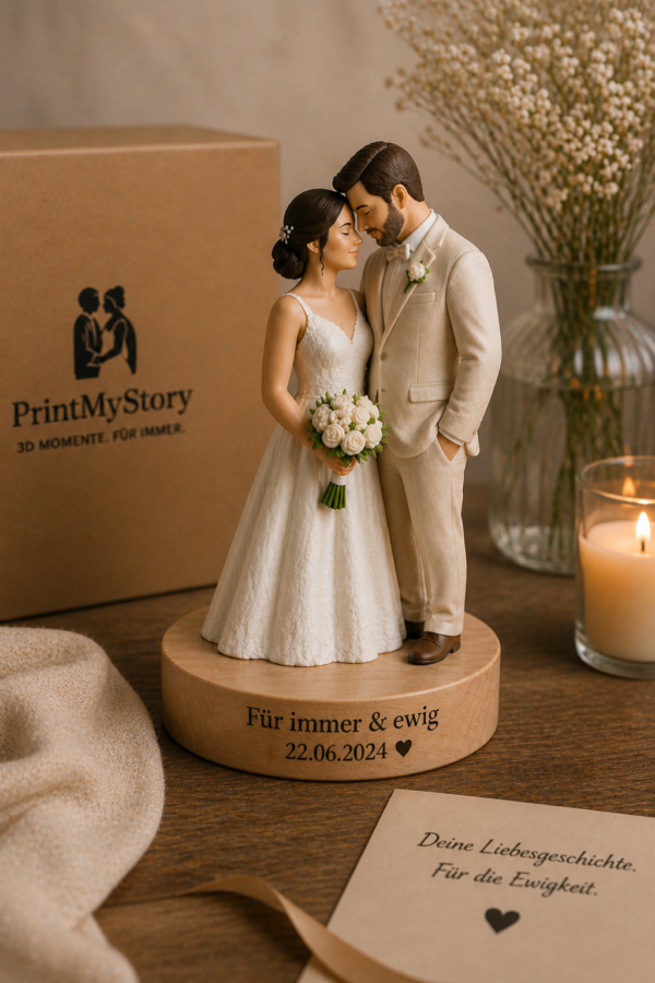 Personalisiertes 3D-Hochzeitspaar – Deine Liebe für die Ewigkeit