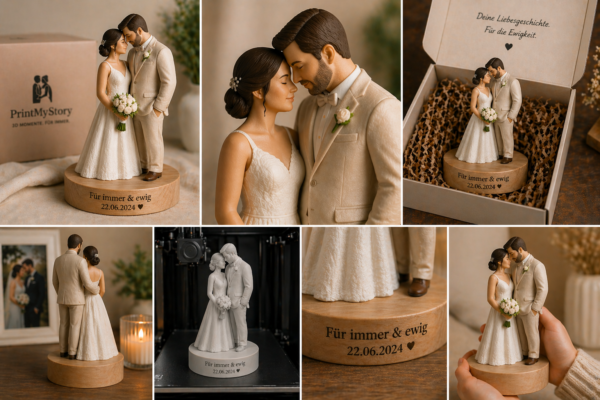 Personalisiertes 3D-Hochzeitspaar – Deine Liebe für die Ewigkeit