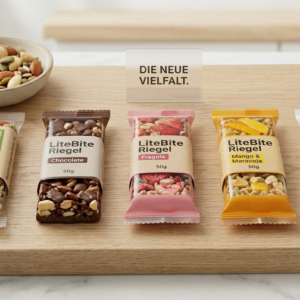 LiteBite Riegel Packung mit mehreren gesunden Riegeln